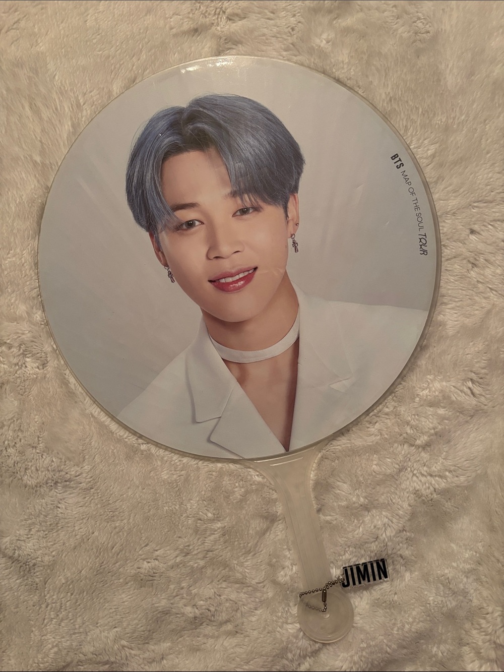 BTS Jimin Hand Fan with Blue Hair